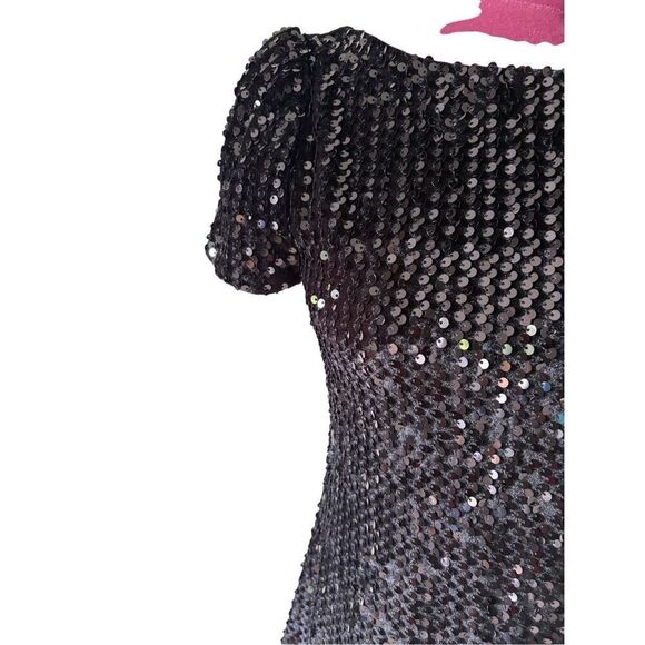 NEW White House Black Market Sequin Mini Dress size XS Black - Picture 7 of 7